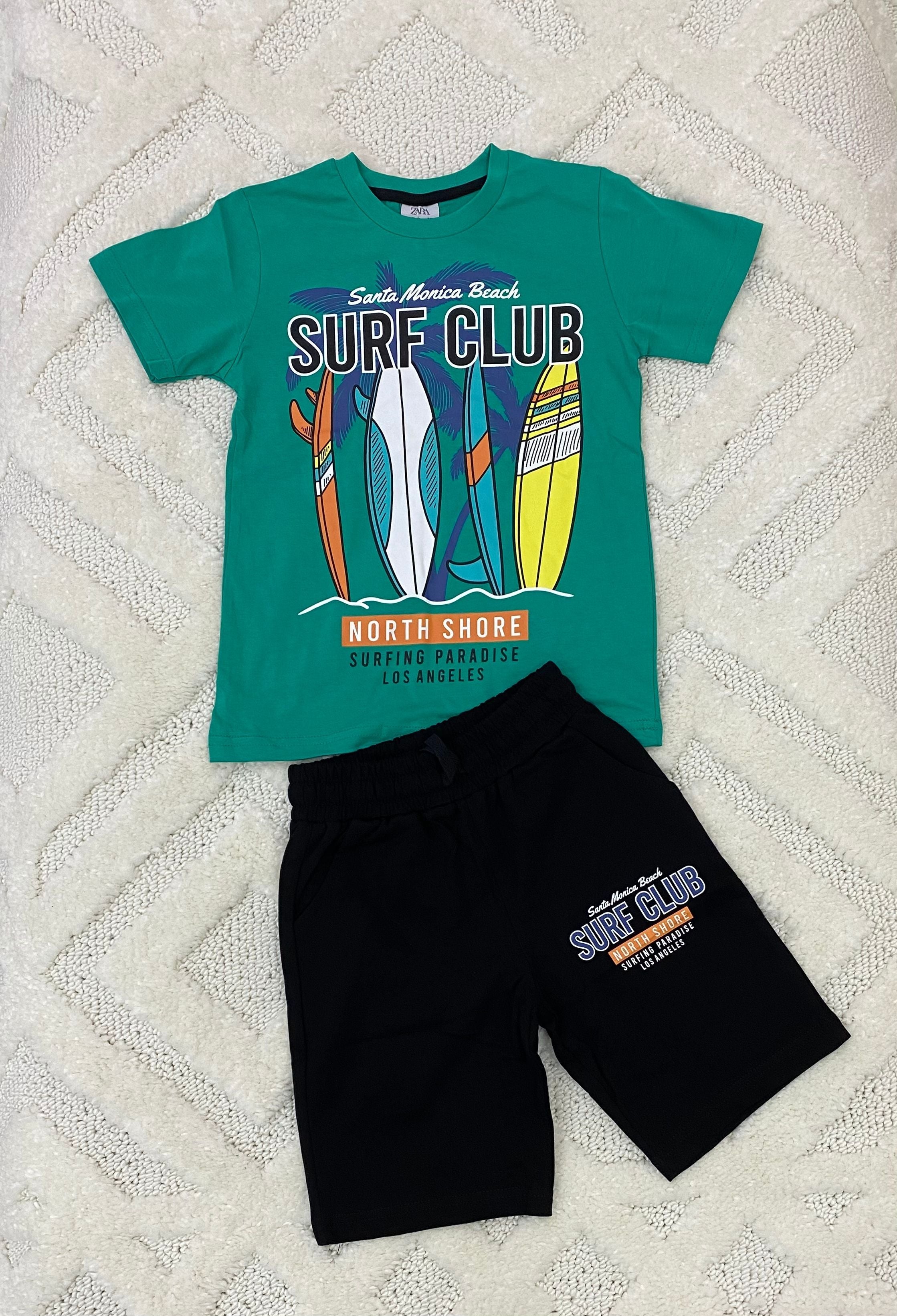 YmnCocuk™ SURF CLUB Tişört Şort Takım