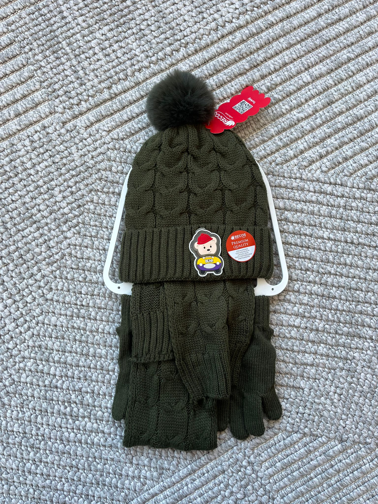 YmnCocuk™ Atkı Bere Set 3'lü Takım Işıklı