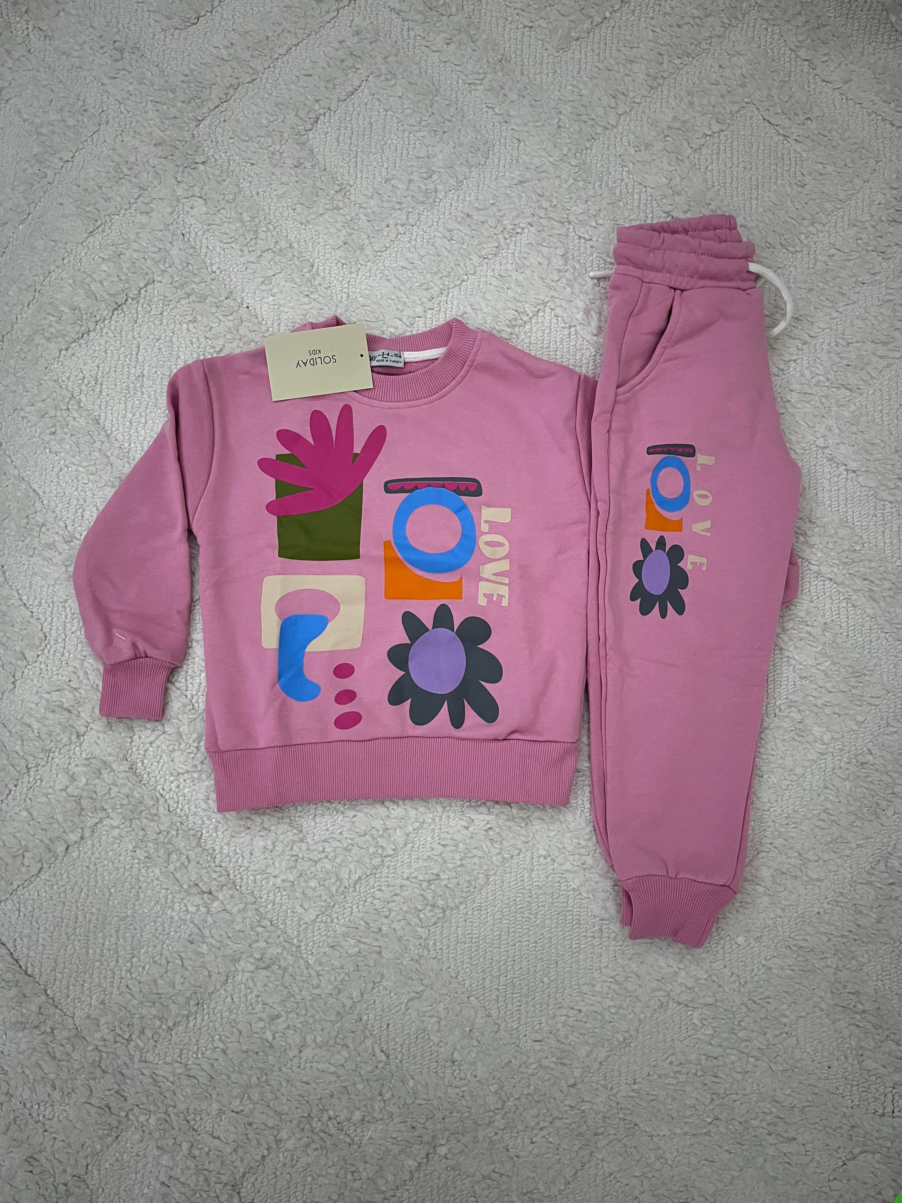 YmnCocuk™ LOVE Baskı Eşofman Takım