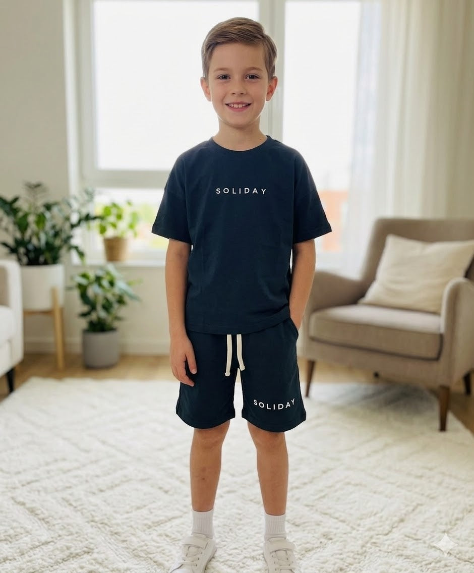 YmnCocuk™ Soliday Oversize Kesim Şort Tişört Takım