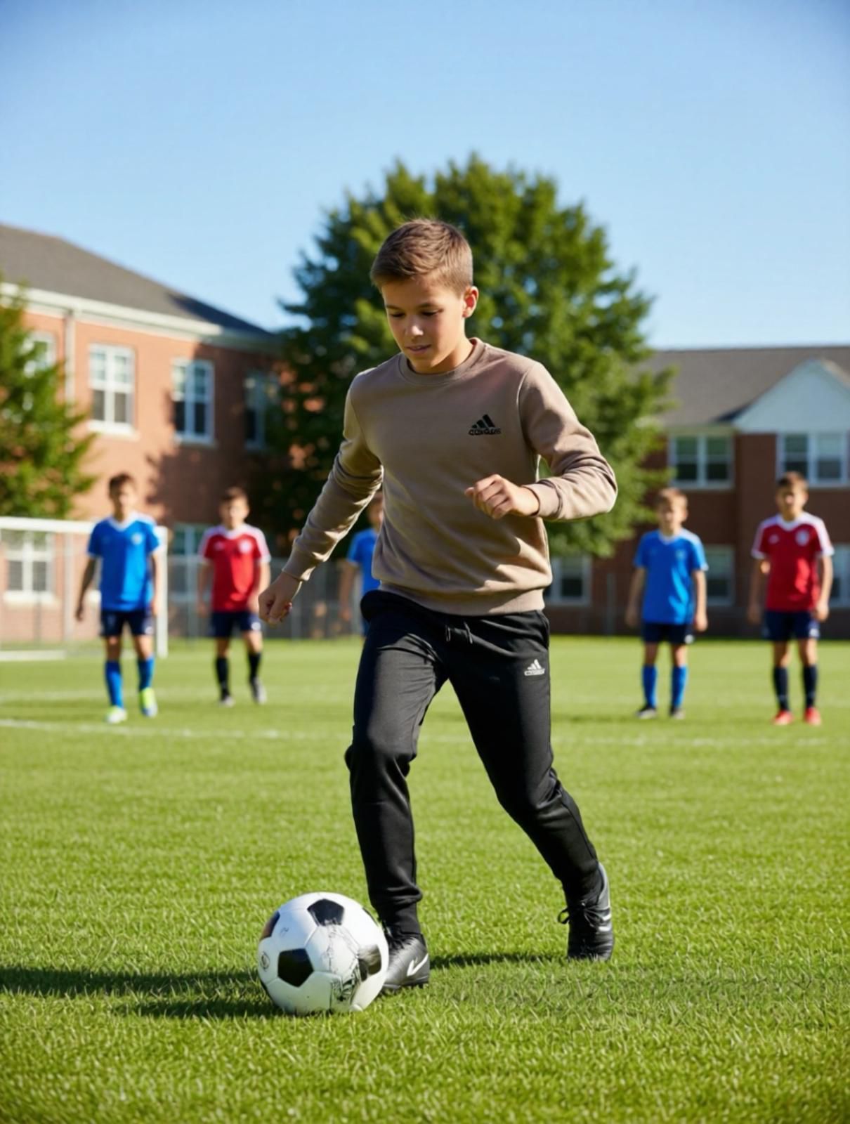 YmnCocuk™ Kahverengi-Siyah Bisiklet Yaka Eşofman Takım