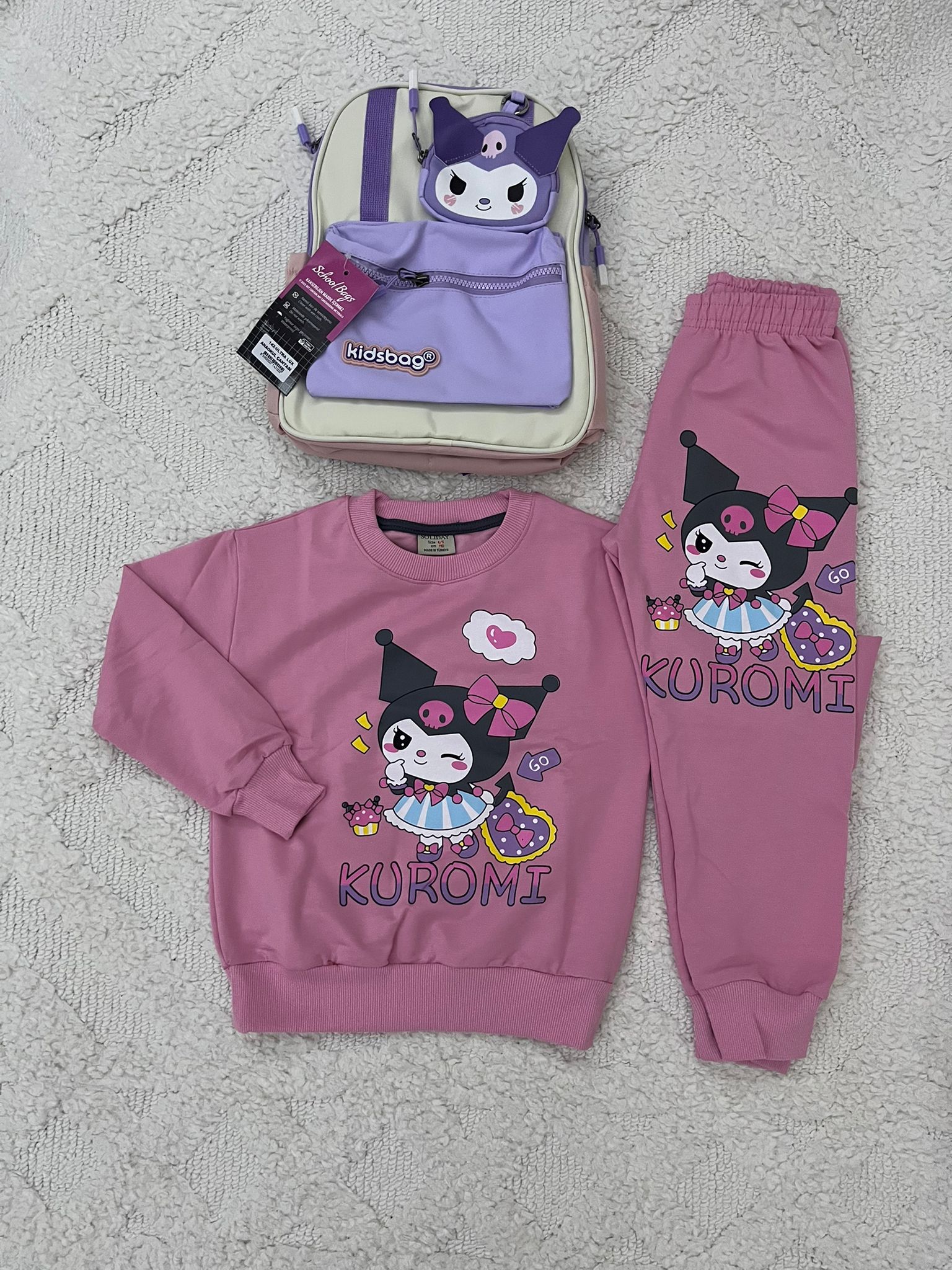 YmnCocuk™ Kuromi 3'lü Kombinli Muhteşem Fiyat