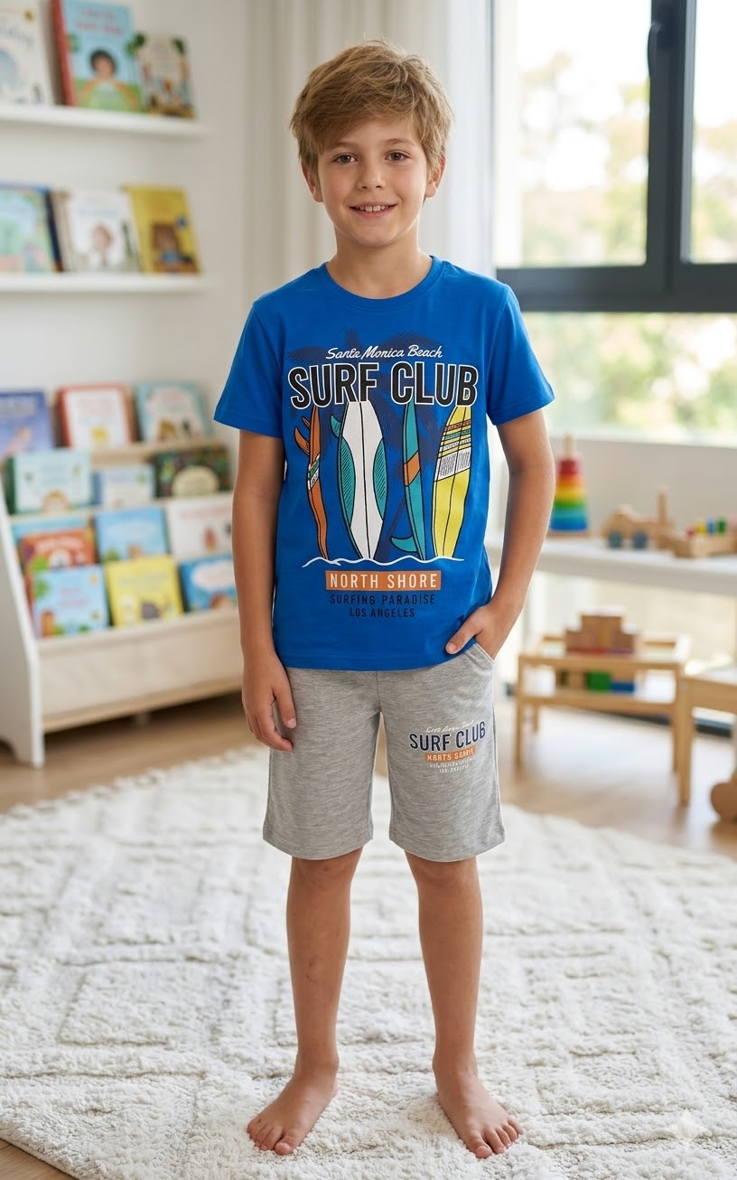 YmnCocuk™ SURF CLUB Tişört Şort Takım