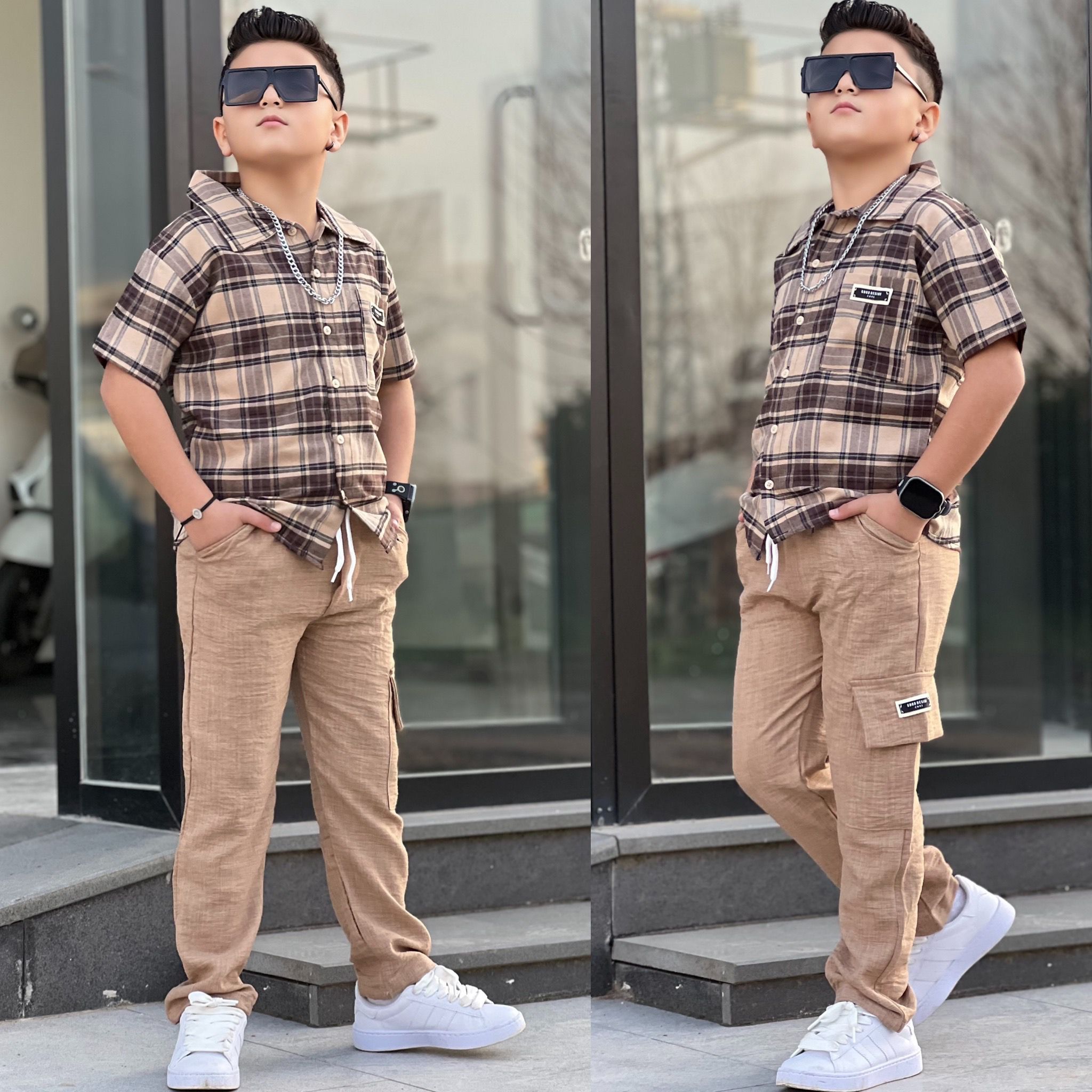 YmnCocuk™ Keten Tarz 2'Li Takım