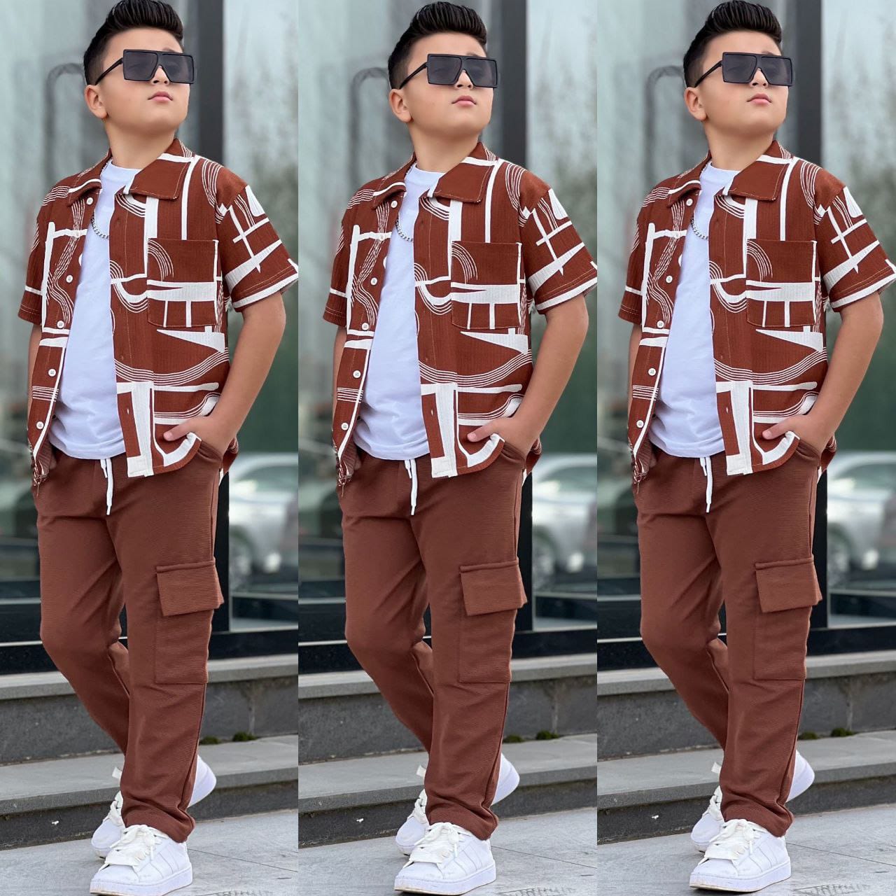 YmnCocuk™ 3 Parça Gömlek Set