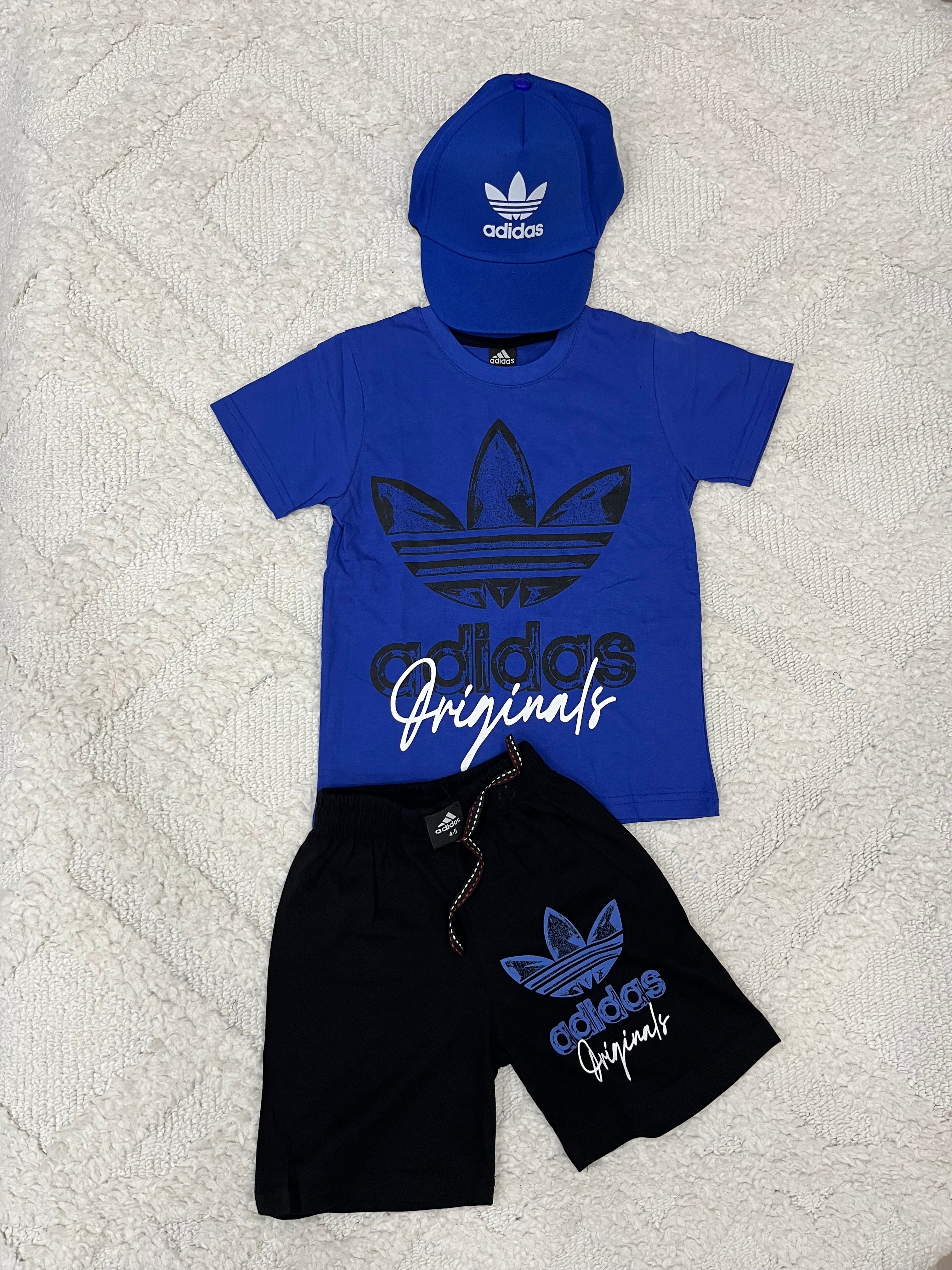 YmnCocuk™ Şapkalı Set Tişört Şort Takım