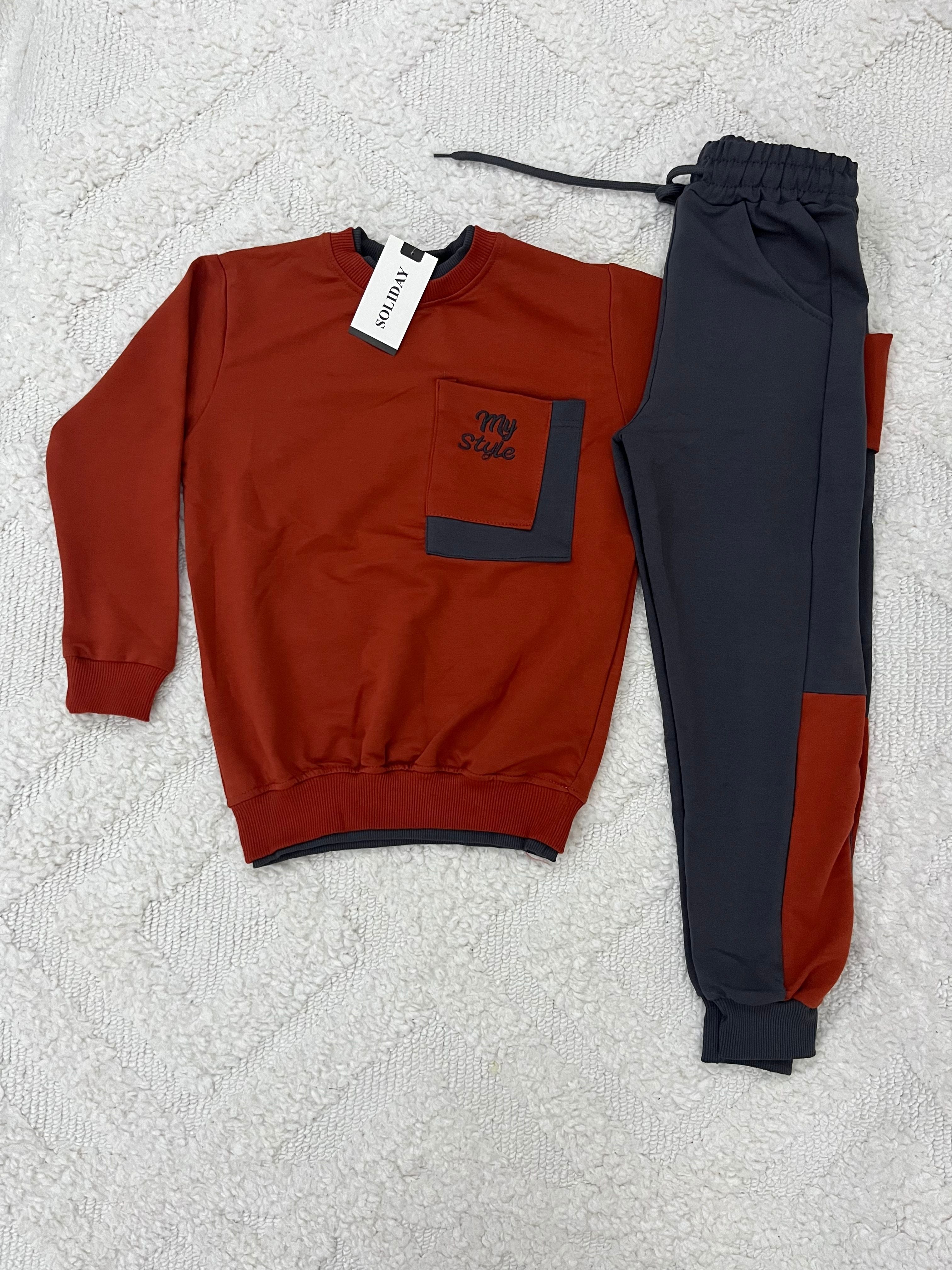 YmnCocuk™ Soliday Style Alttan Çıkmalı Eşofman Takımı