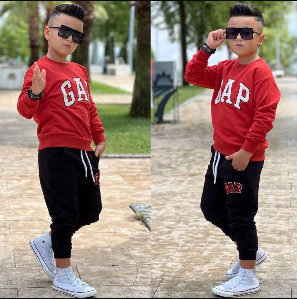 YmnCocuk™ Kırmızı 3 ip Eşofman