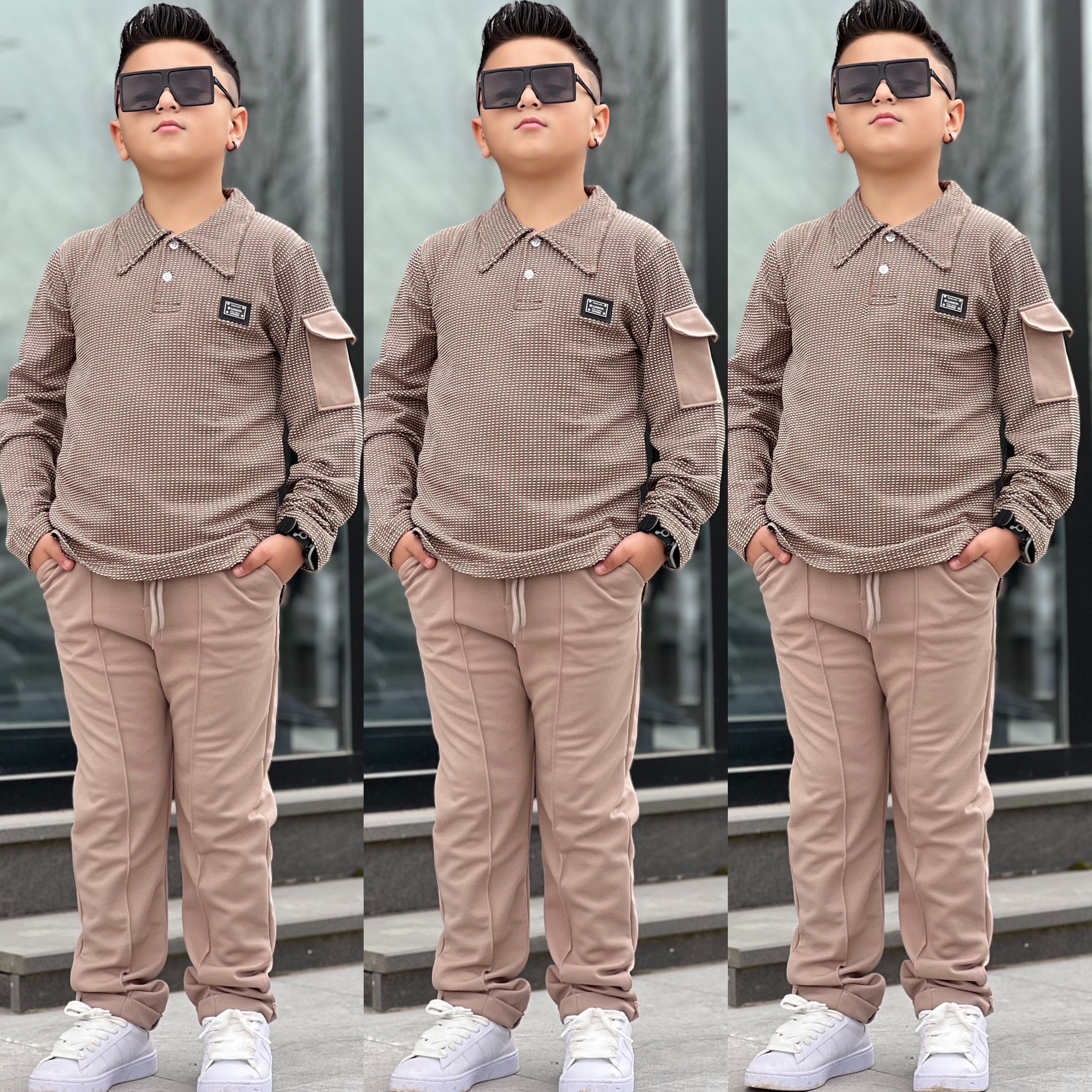 YmnCocuk™  Yakalı Fahsion İkili Tarz Takım