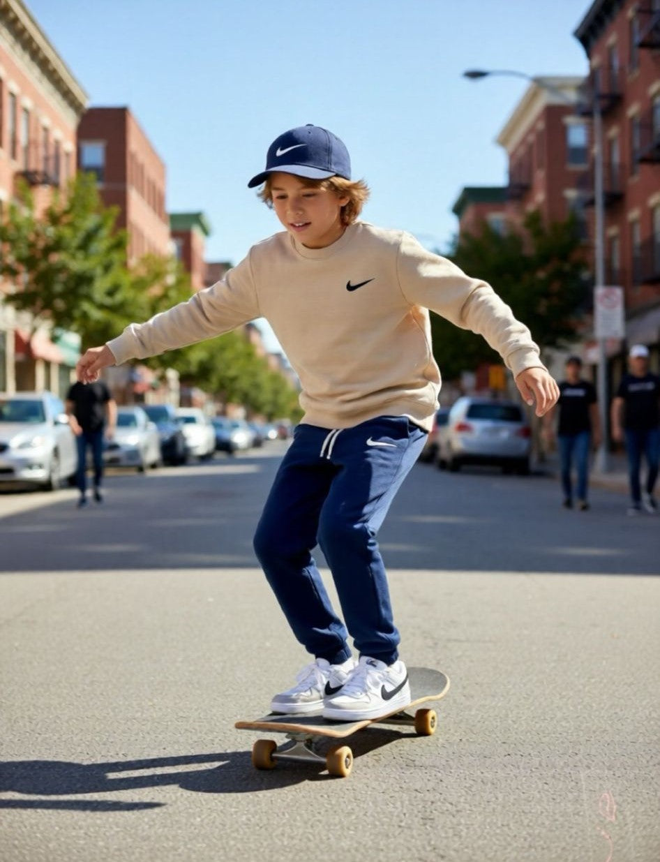 YmnCocuk™ Krem-Lacivert Renk Çocuk Eşofman Takım