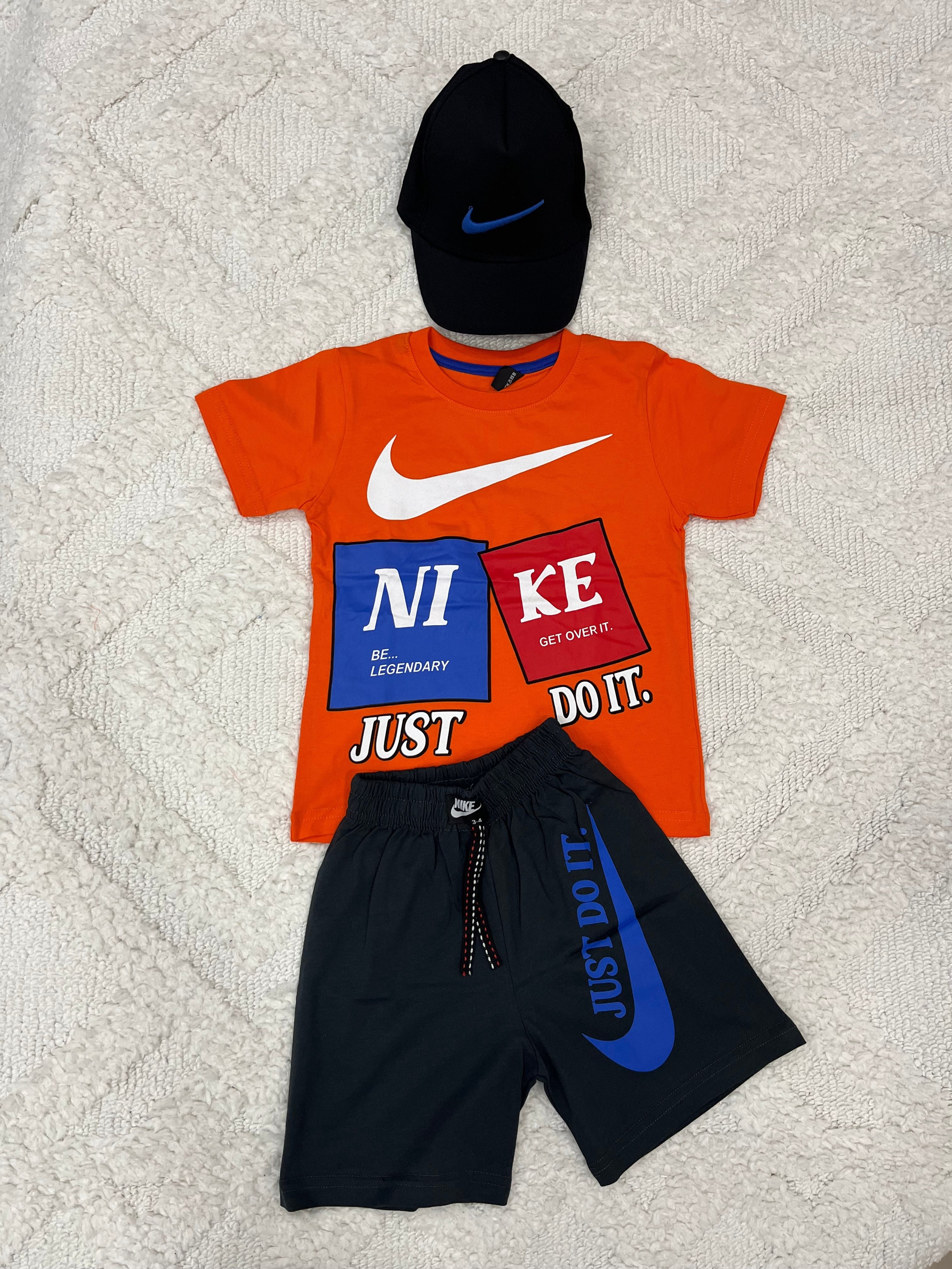 YmnCocuk™ Şapkalı Set Tişört Şort Takım