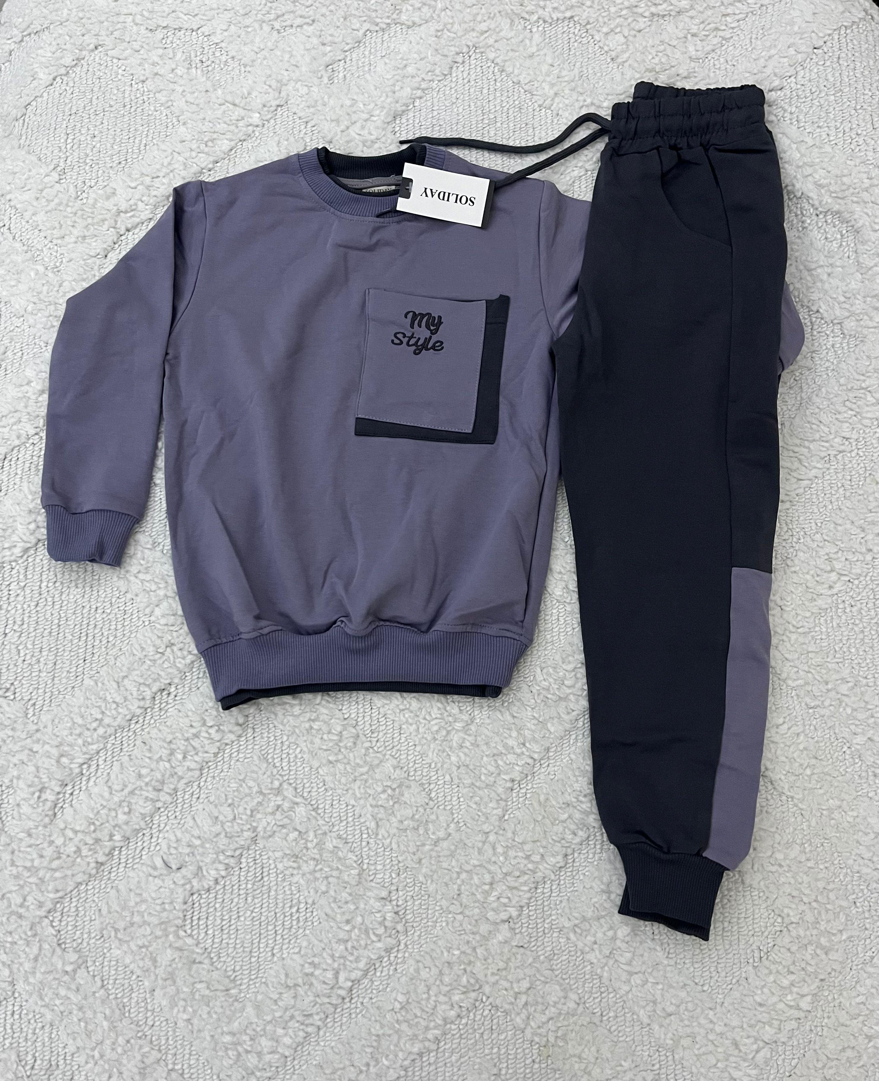 YmnCocuk™ Soliday Style Alttan Çıkmalı Eşofman Takımı
