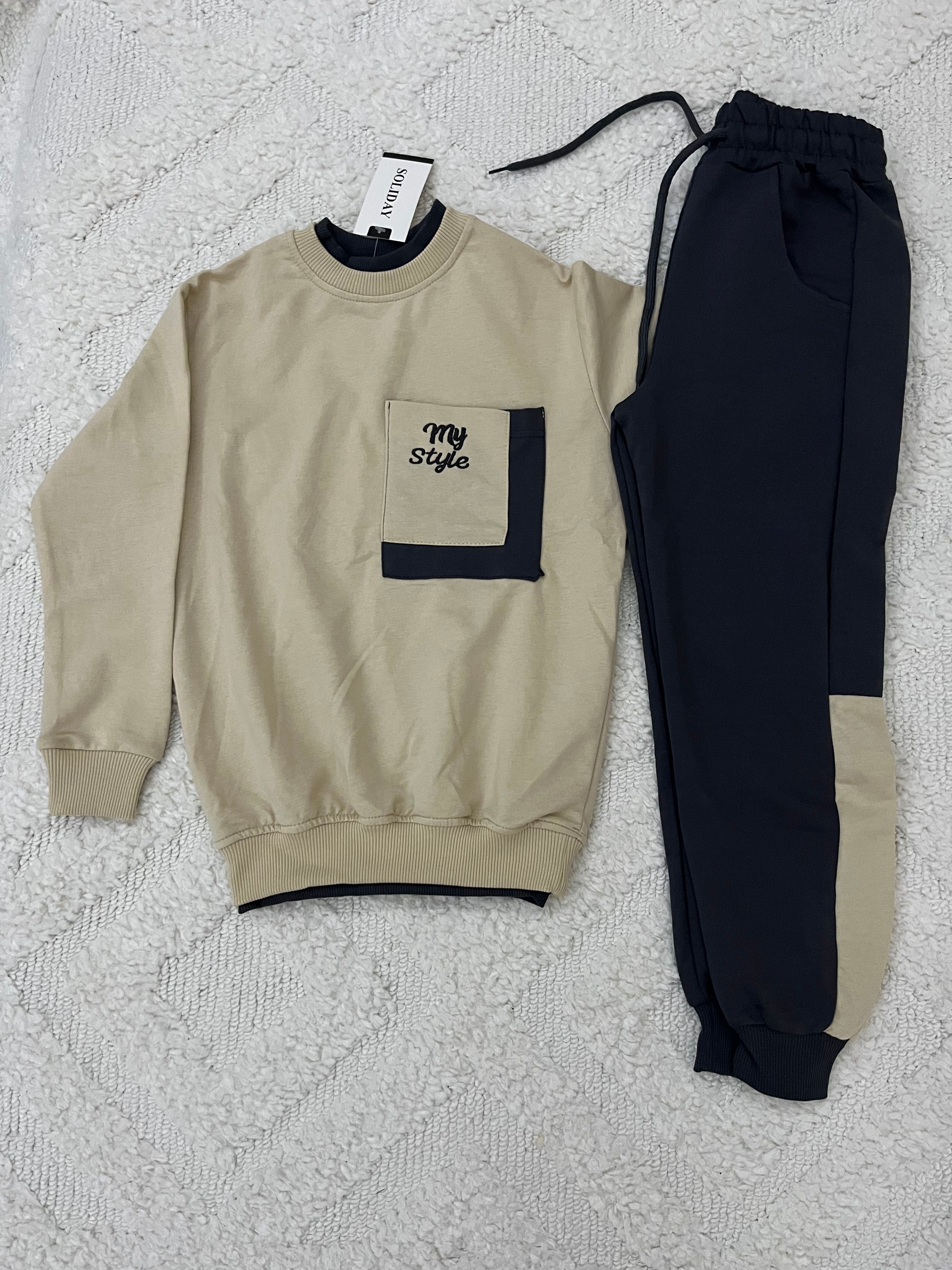 YmnCocuk™ Soliday Style Alttan Çıkmalı Eşofman Takımı